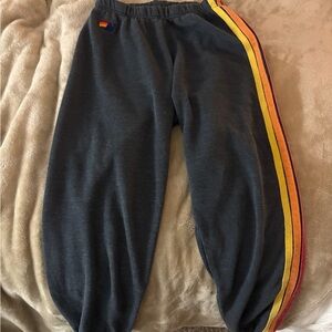Aviator Nation Charcoal Joggers with Multicolor Stripe